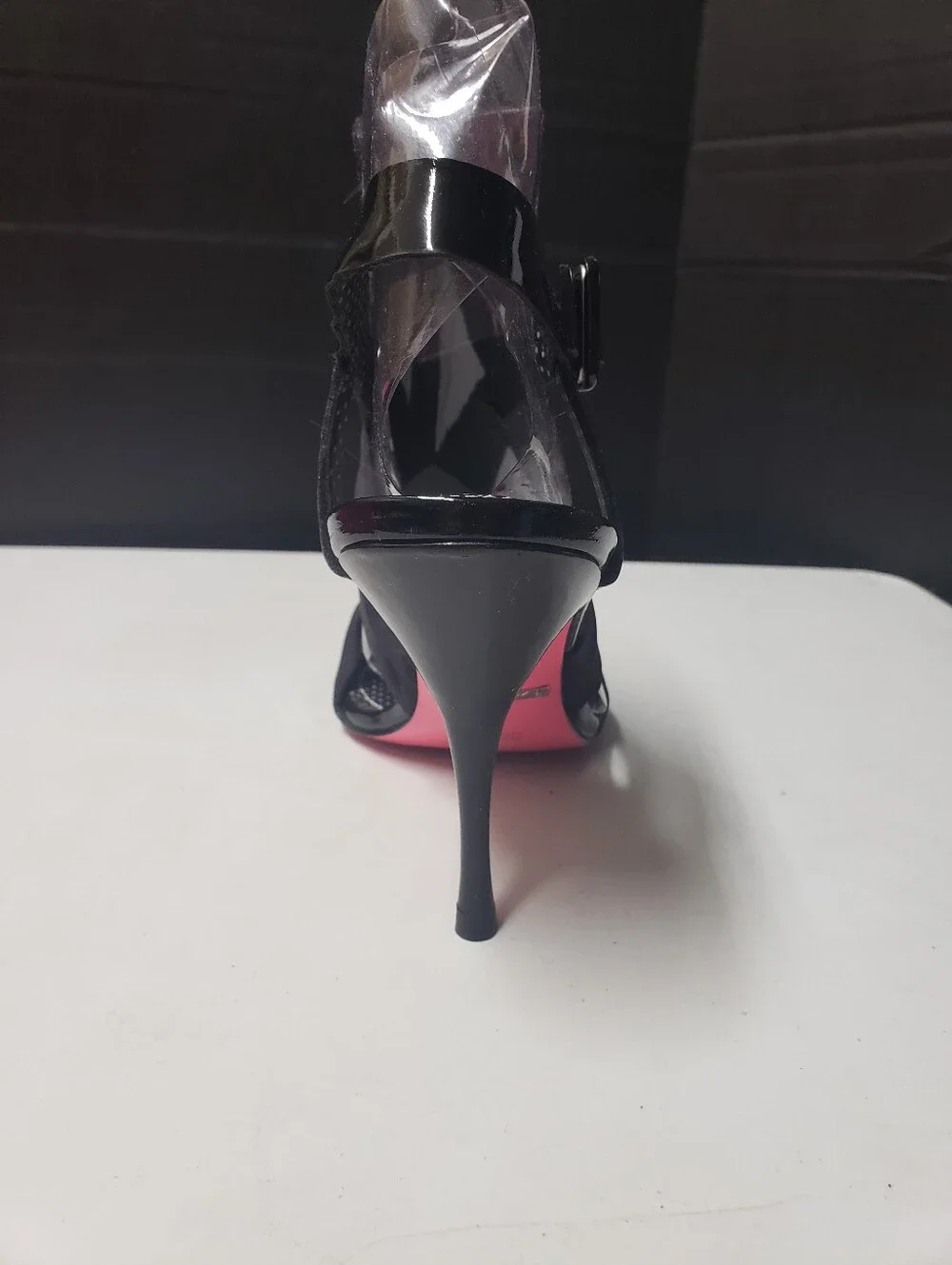 Betsey Johnson Black Satin Strappy Stiletto Sandals